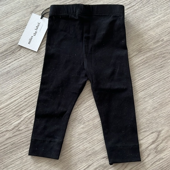 NWT MILES THE LABEL Girls’ Black Basic Legging 9M - Picture 2 of 4